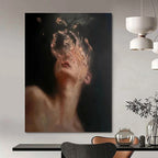 Abstract Portrait with Textured Face Painting for Contemporary Art Spaces HENG315