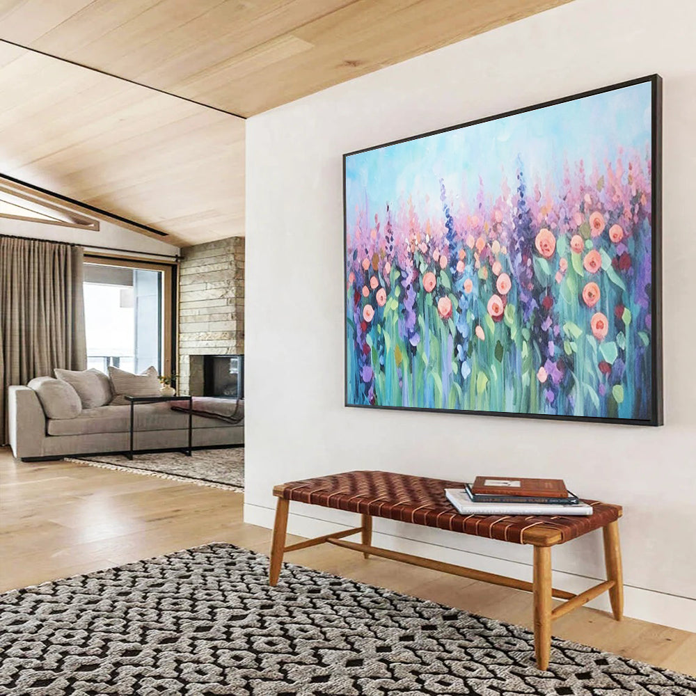 Lavender Field Abstract Painting for Wellness - Oriented Spaces YHT229