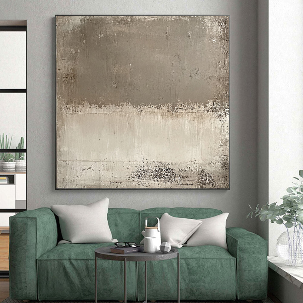 Taupe Textured Surface Abstract Painting with Calm Neutrality WINK119