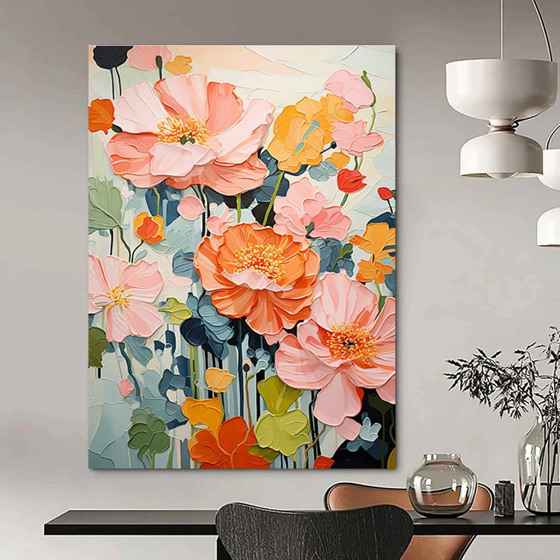 Pastel Floral Abstract Painting for Charming Nurseries HENG425