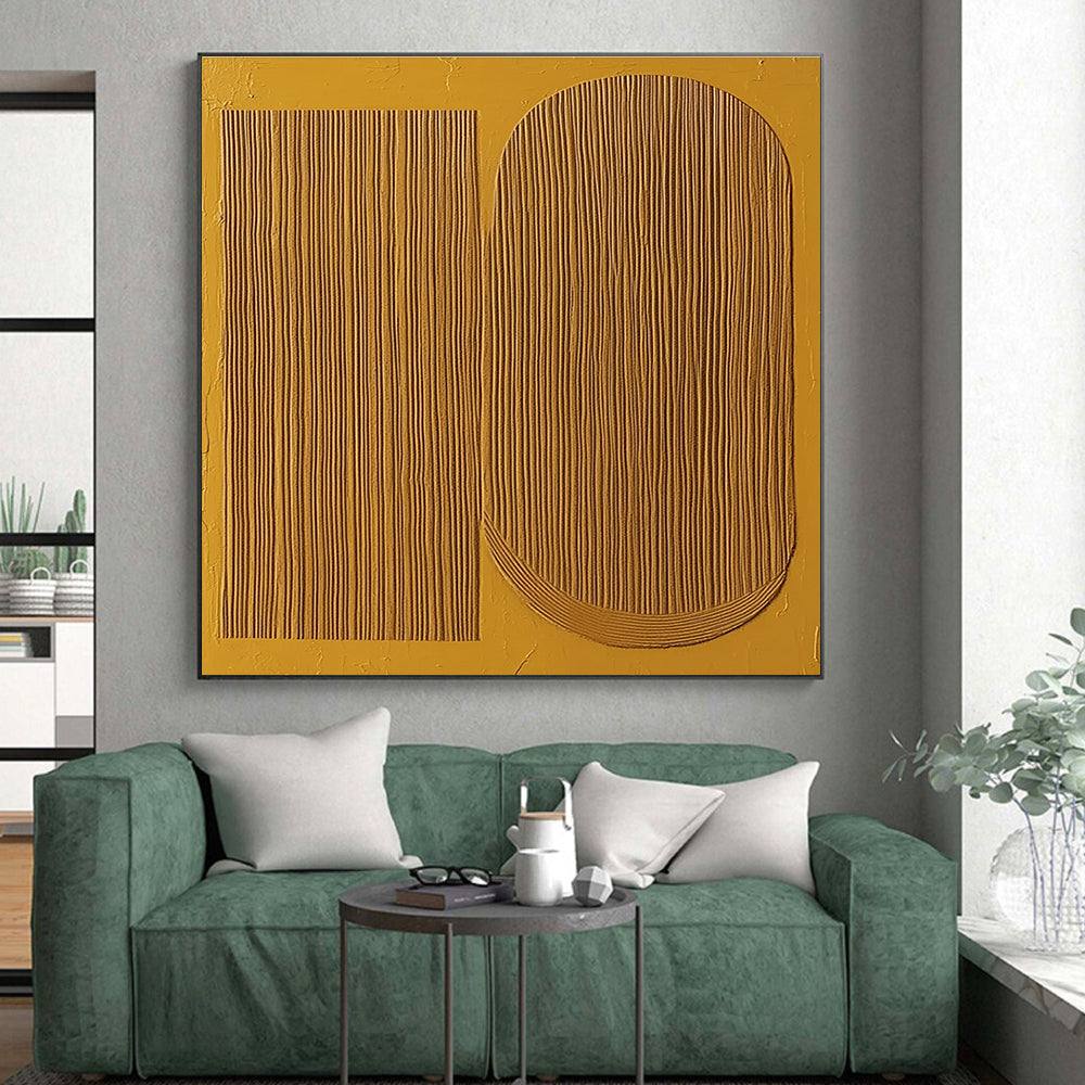 Yellow Geometric Textured Abstract Painting with Sunny Discipline WINK309