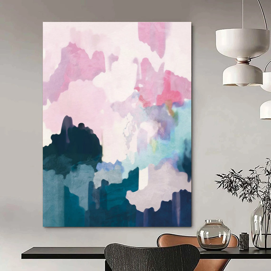 Dreamy Pastel Abstract Landscape Painting for Whimsical Spaces HENG235