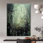 Textured Green Abstract Painting for Nature - Inspired Offices GAB1067