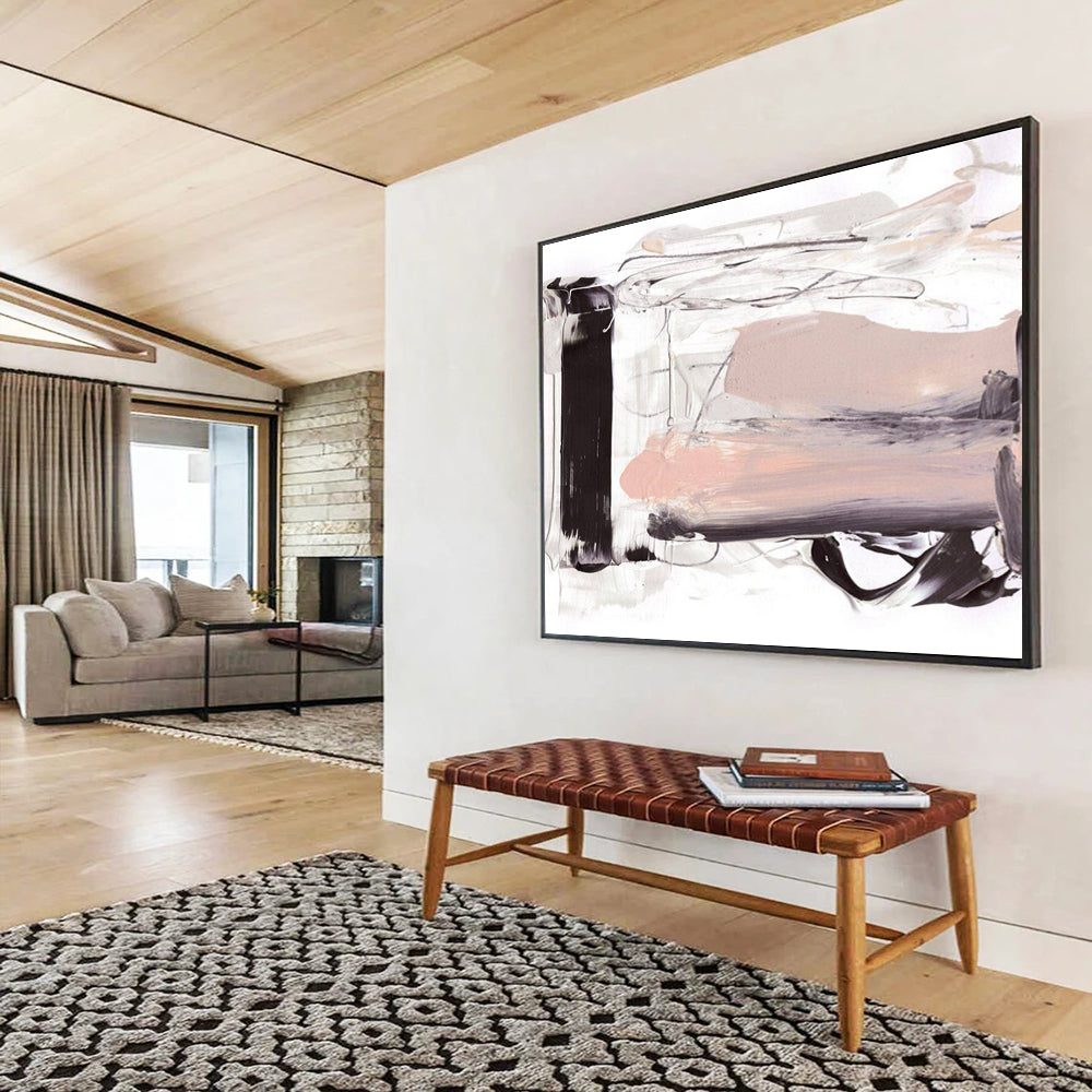 Elegant Tone Abstract Painting for Sophisticated Lounges YHT143