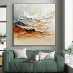 Beige Gray Brown Abstract Painting with Textured Serenity WINK477