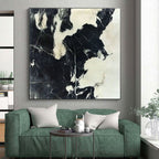 Black and White Marble - like Abstract Painting with Timeless Elegance WINK007