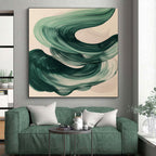 Green Wave Abstract Painting with Calming Rhythm WINK788