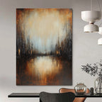 Forest Lake at Dusk - Mystical Landscape Abstract Painting GAB0581