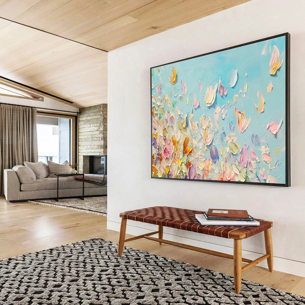 Colorful Petal Abstract Painting for Floral - Themed Boutiques YHT410