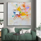 Textured Color Burst Abstract Painting with Playful Energy WINK583