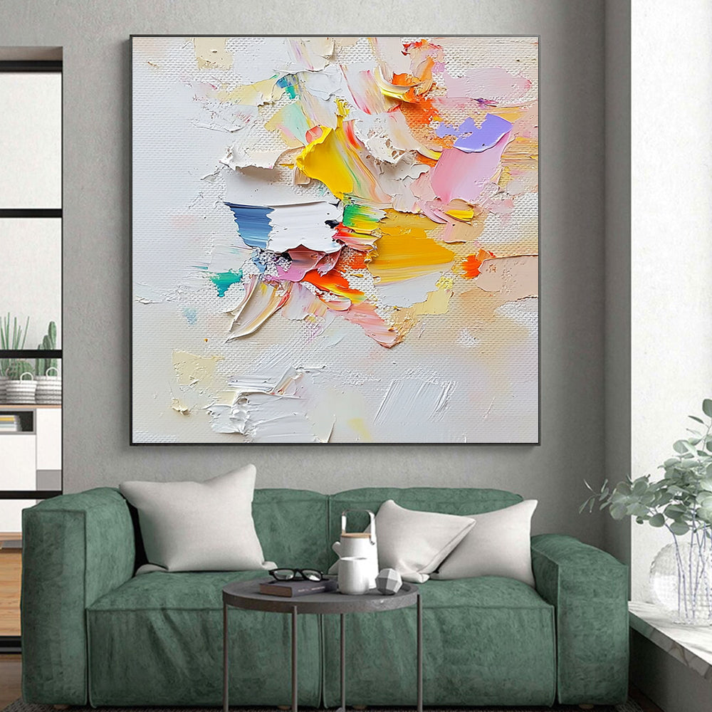 Textured Color Burst Abstract Painting with Playful Energy WINK583