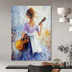 Guitar Girl Impressionistic Abstract Painting for Musical Spaces GAB1419