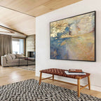 Blue and Gold Abstract Painting for Opulent Yacht Clubs YHT399
