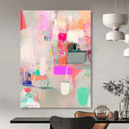 Colorful Abstract Interior Painting of Vibrant Daily Life GAB0160