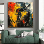 Fiery Color Burst Abstract Painting with Dynamic Energy WINK750