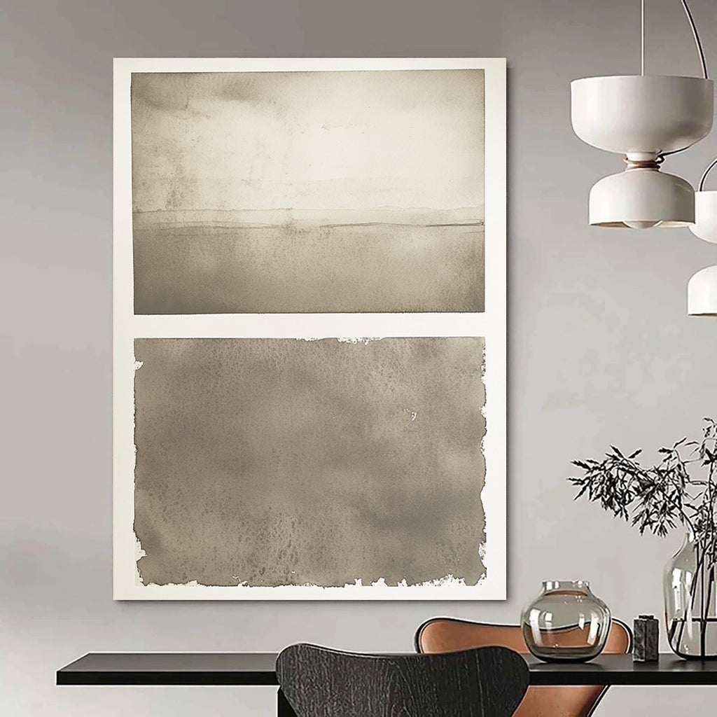 Monochrome Watercolor Subtle Abstract Painting for Serene Spaces GAB1502