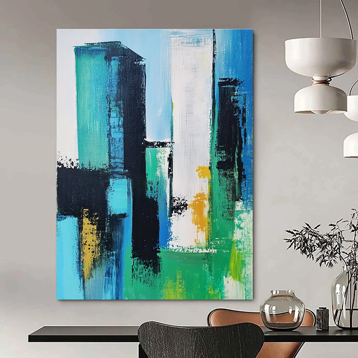 Colorful Cityscape Abstract Painting for Modern Living GAB0694