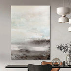 Light - Toned Landscape Abstract Painting for Minimalist Home Offices HENG154