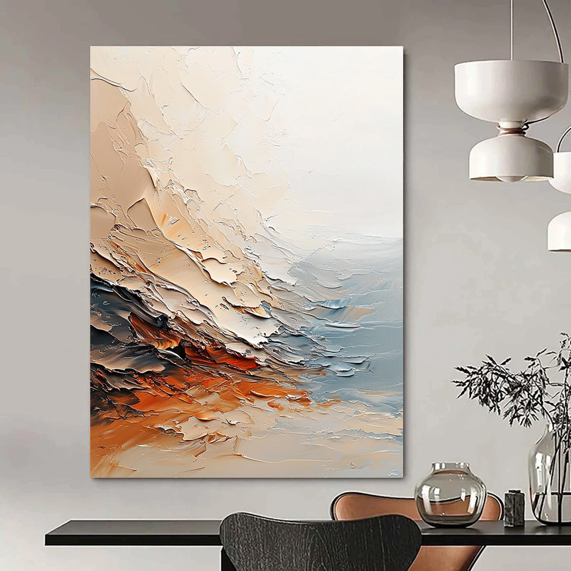 Textured Abstract Landscape - Dynamic Brushstroke Artwork GAB0531
