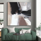 Dynamic Monochrome Abstract Painting with Flowing Movement WINK504