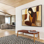 Geometric Figure Abstract Painting with Simplified, Serene Forms ABS496