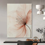 Delicate Pink Flower Sketch Abstract Painting with Fine Details GAB0073