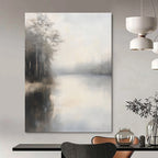 Lake in the Mist Ethereal Waterscape Abstract Painting GAB0239