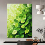 Lush Green Leaf Textures Painting of Vibrant Nature GAB0168