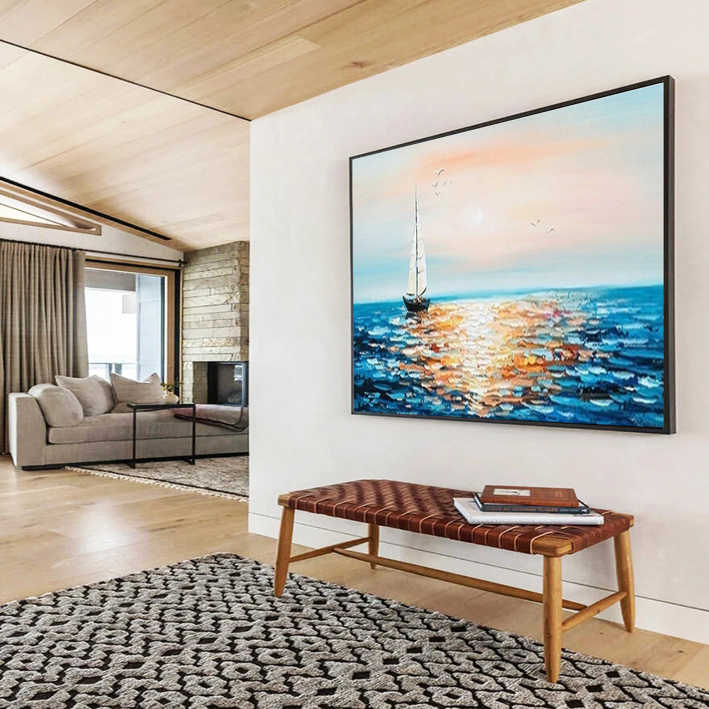 Calm Sailing Abstract Painting for Relaxation Lounges YHT188