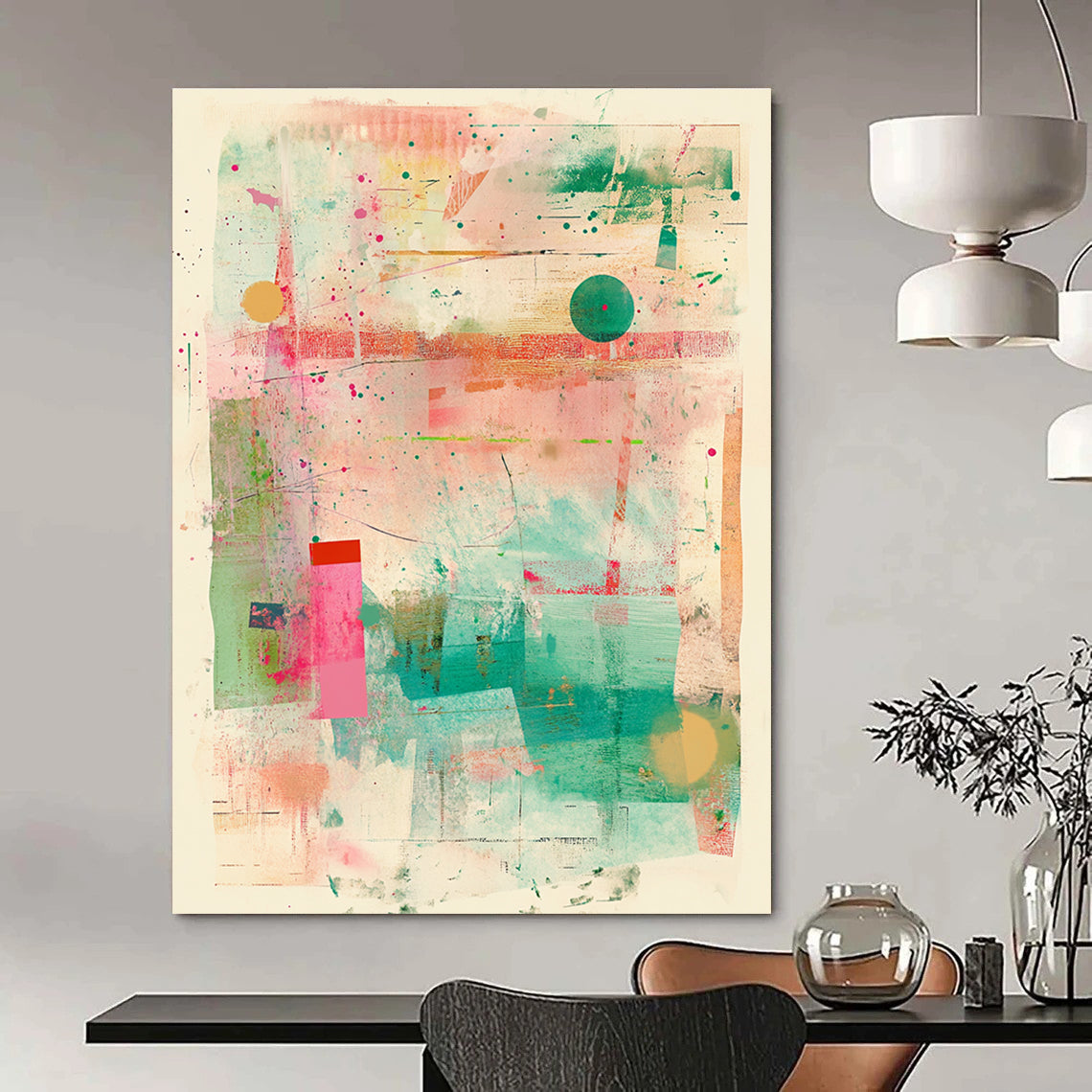 Colorful Abstract Collage Playful Abstract Painting for Creative Homes GAB1405