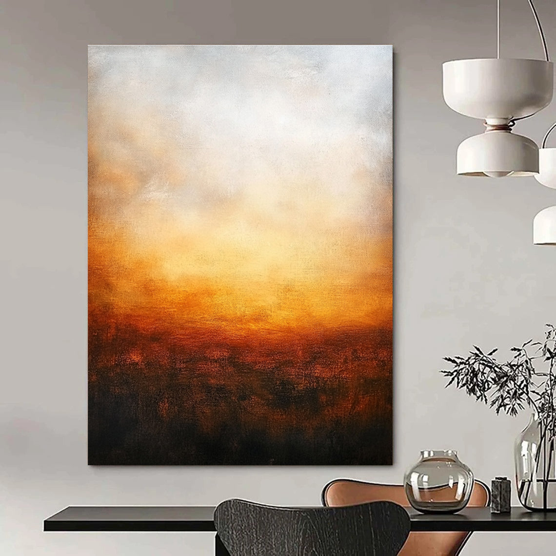 Warm Horizon Abstract Painting for Cozy - Styled Lounges GAB1064
