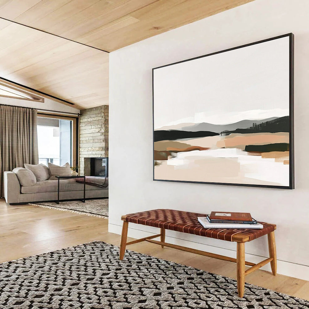 Minimalist Landscape Abstract Painting with Earthy Tones ABS241