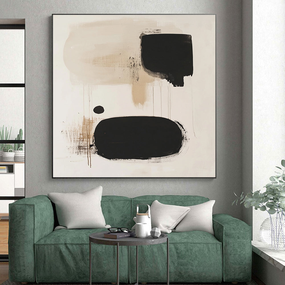 Earthy Tones and Drips Abstract Painting with Raw Expressiveness WINK173