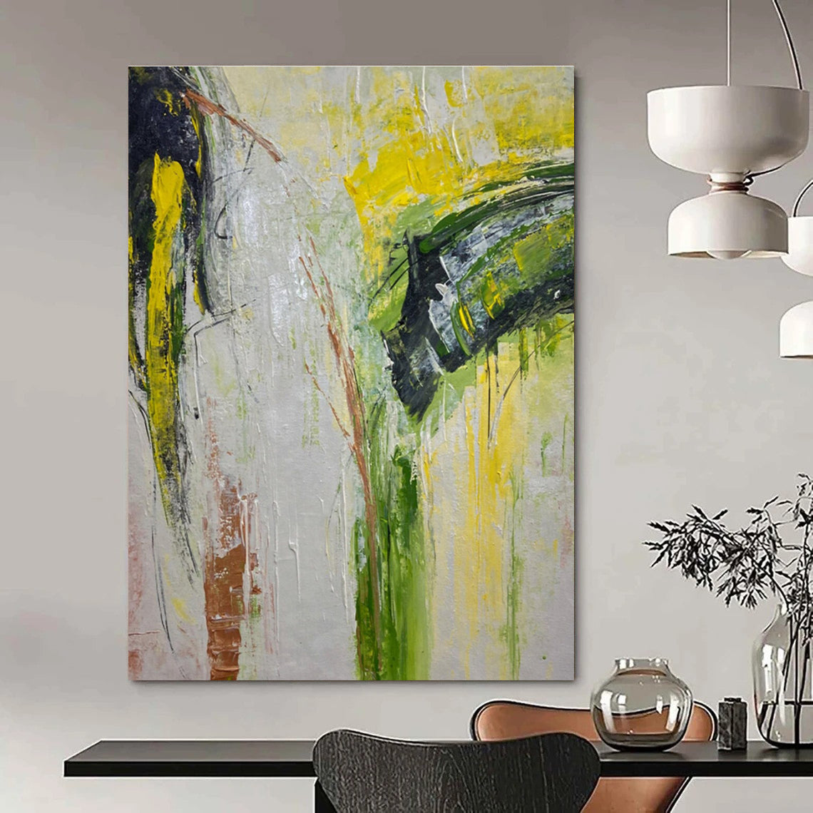 Colorful Abstract Gestures Painting for Creative Art Studios HENG458