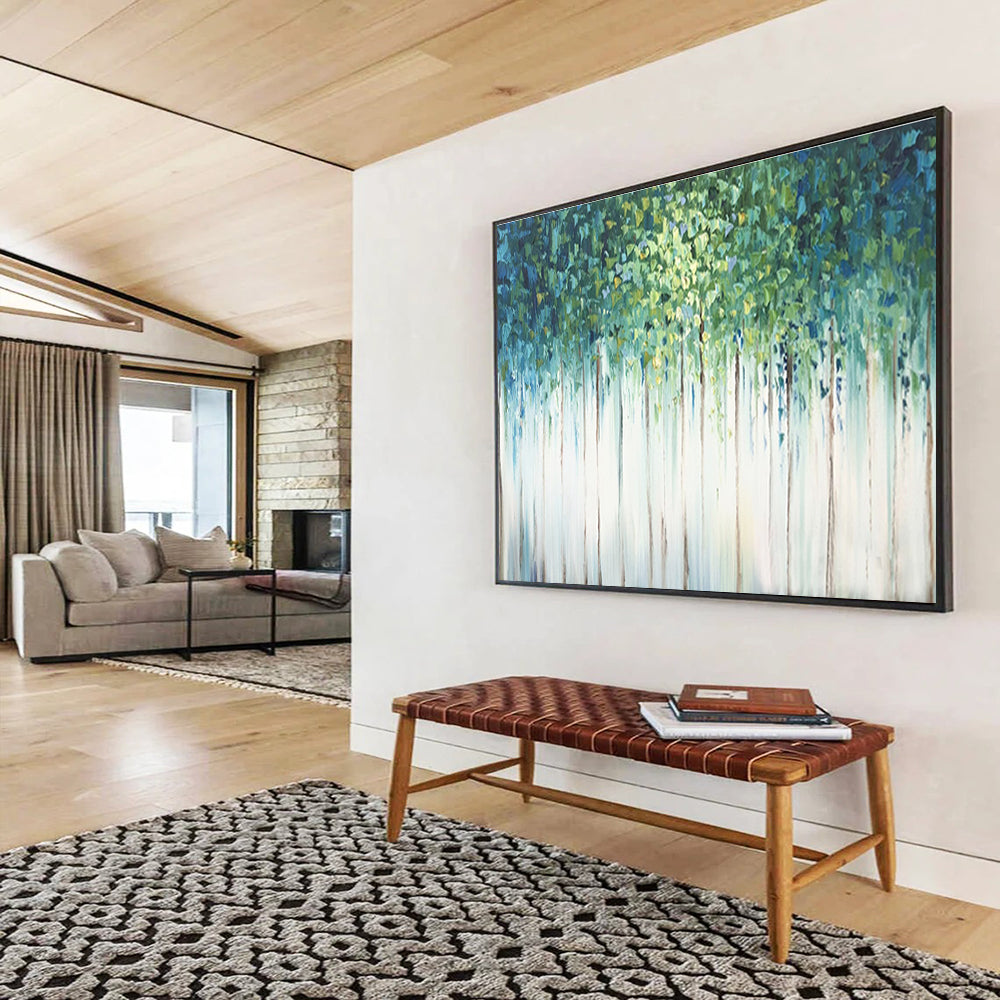 Forest Canopy Abstract Painting for Wellness Centers YHT206