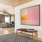 Soft Pink - Orange Abstract Boat Painting with Dreamy, Tranquil Serenity ABS488