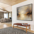 Golden Lake Abstract Painting with Subtle Tones ABS270
