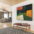 Geometric Abstract Landscape  Whimsical Nature ABS111