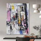 Vibrant Abstract Street Scene Painting for Art - Centric Bars GAB1138