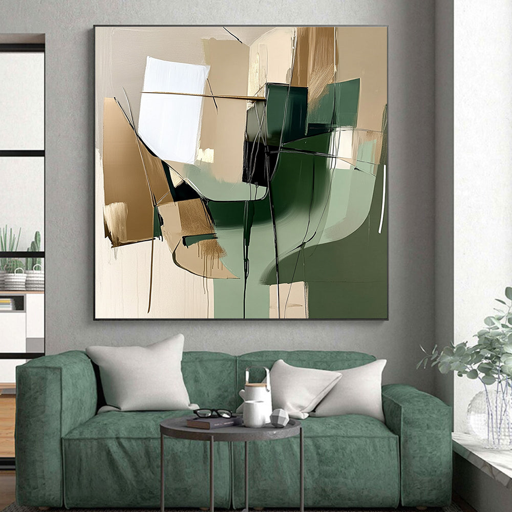 Geometric Abstract Fusion Painting with Contemporary Edge WINK442