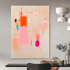 Pastel Color Block Abstract Painting for Charming - Styled Cafes GAB1096