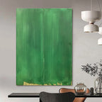 Solid Green with Line Painting of Understated Contrast GAB0145