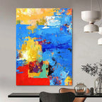Bold Color Block Abstract Painting for Creative Workspaces HENG421