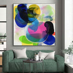 Colorful Translucent Abstract Painting with Layered Vibrancy WINK608
