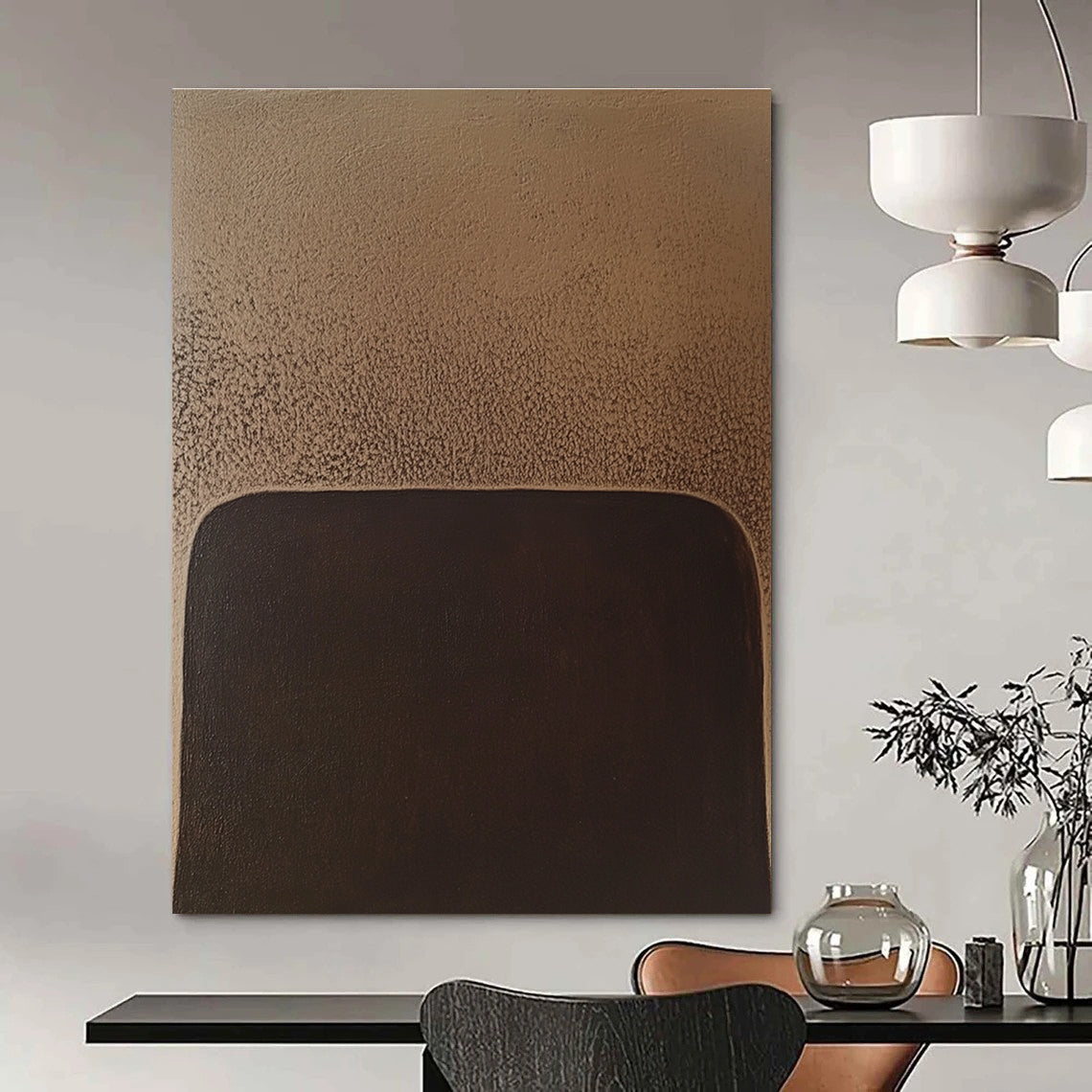 Brown Textured Minimalism Abstract Painting with Subtle Layers GAB0072