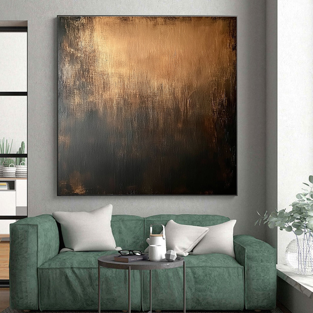 Bronze and Black Gradient Abstract Painting with Rich Depth WINK118