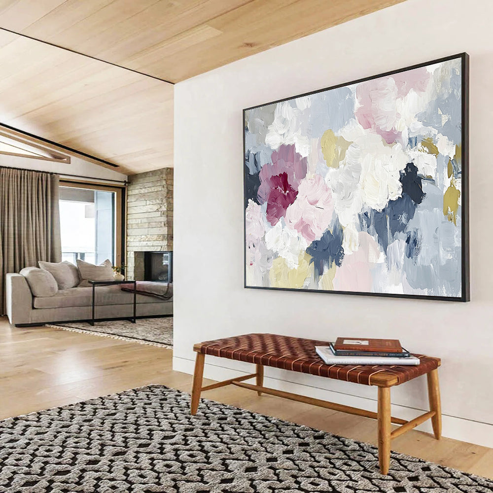 Soft - Colored Floral Abstract Painting ABS210