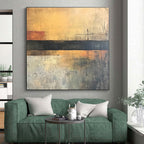 Minimalist Horizon Abstract Painting with Quiet Contemplation WINK762