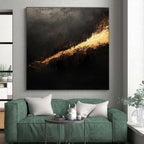 Black and Gold Abstract Painting with Luxurious Accents WINK828