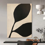 Large Black Leaves Abstract Painting of Bold Nature GAB0215